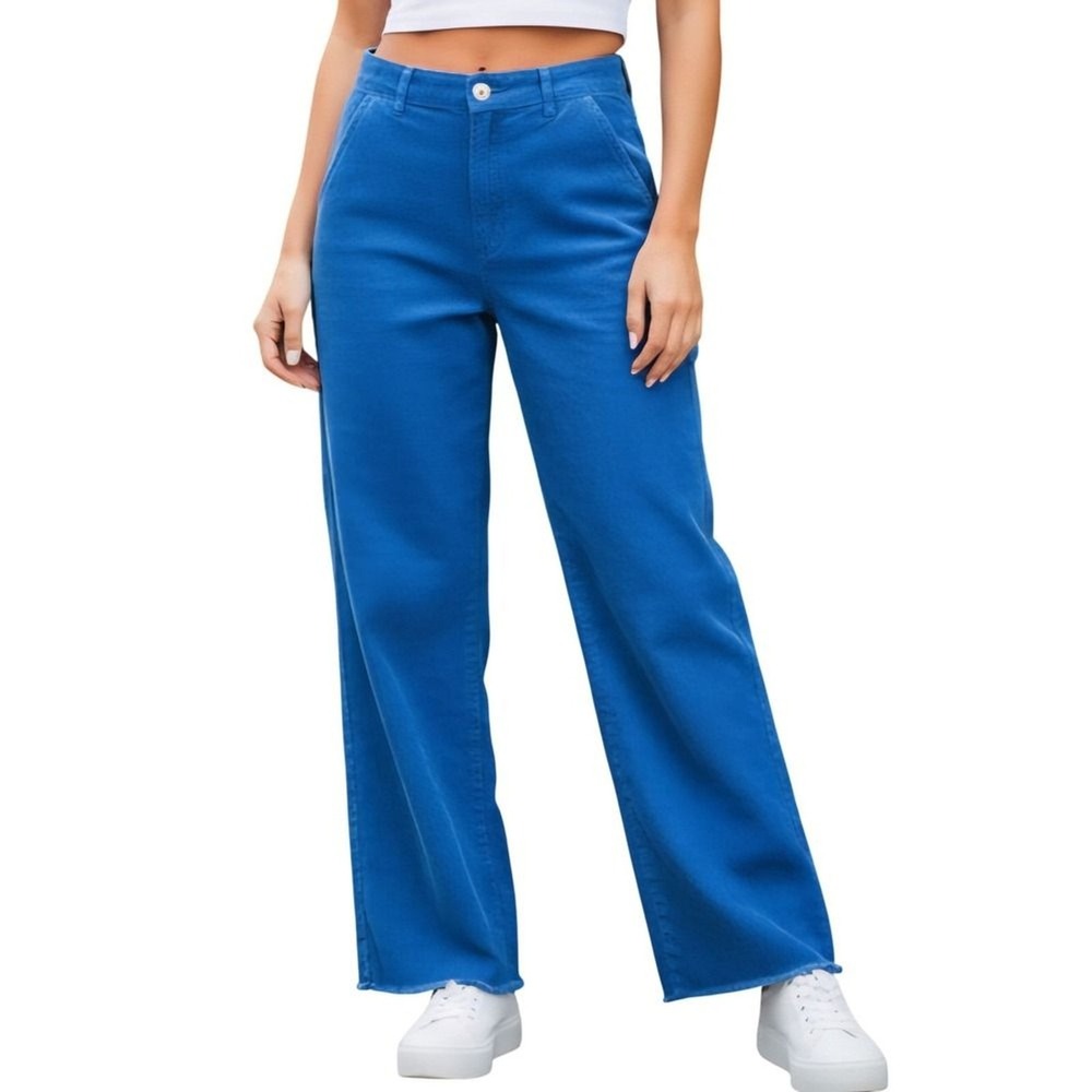 Forever 21 Corduroy‎ Carpenter Pants Medium Wide Leg Raw Hem Y2K Grunge Raw Hem